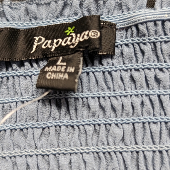 Papaya Ruched Drawstring Crop Top. L - Picture 6 of 6